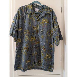 David Carey Originals Mens 2X Sierra Foothills Winery Map Hawaiian Shirt Cotton/